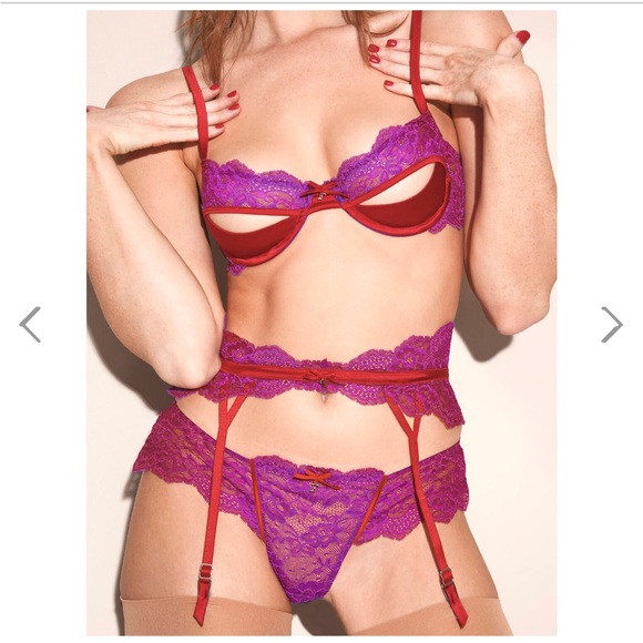 Fleur Du Mal Naomi Garter Belt in Vixen NWT size 2 small - Picture 1 of 7